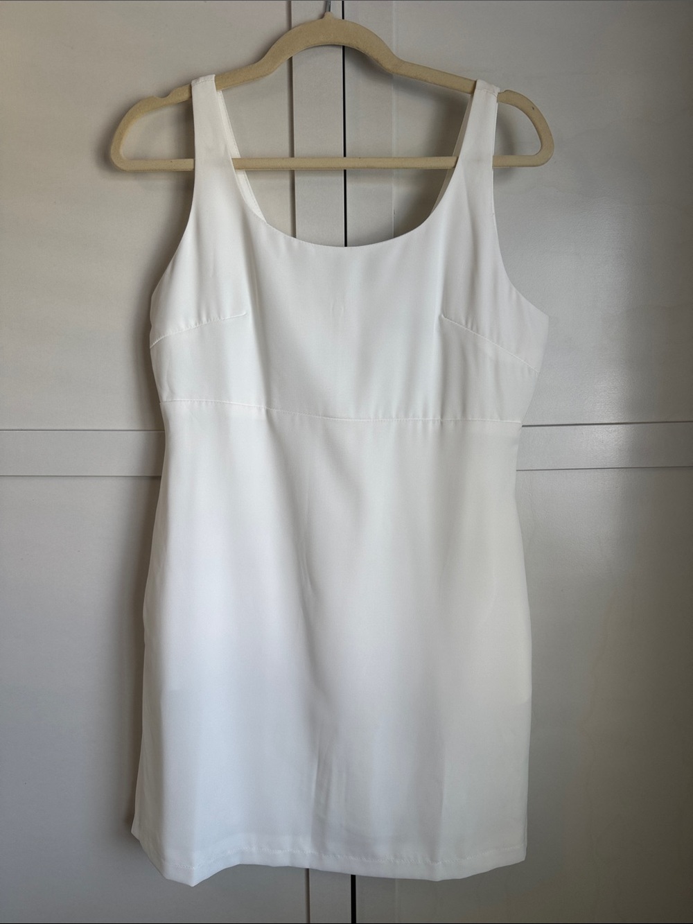 Classic White Mini Dress - Sleeveless Scoop Neck